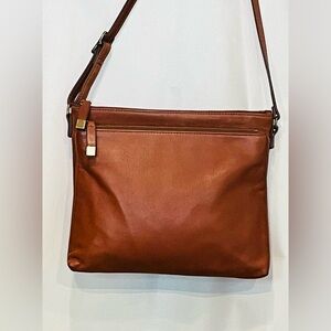 Margot crossbody Brown Leather Top Zip Two Compartment